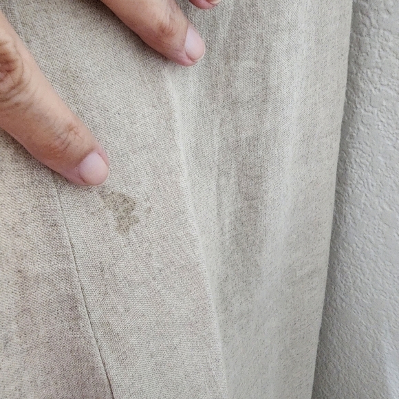 EILEEN FISHER Organic Linen Dress Sequin  Natural Tan Silver Khaki Size 8 - Picture 15 of 15